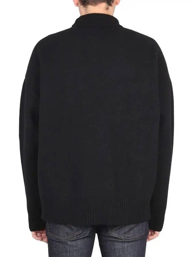 Heart Logo Knit Turtleneck Black - AMI - BALAAN 5