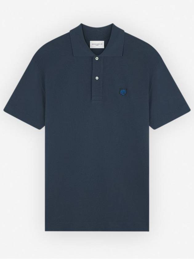 Bold Fox Head Patch Comfort Short Sleeve Polo Shirt Ink Blue - MAISON KITSUNE - BALAAN 2