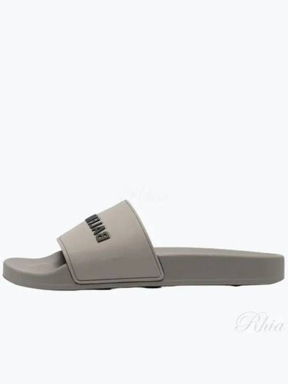 Logo Embossed Rubber Slippers Grey - BALENCIAGA - BALAAN 2