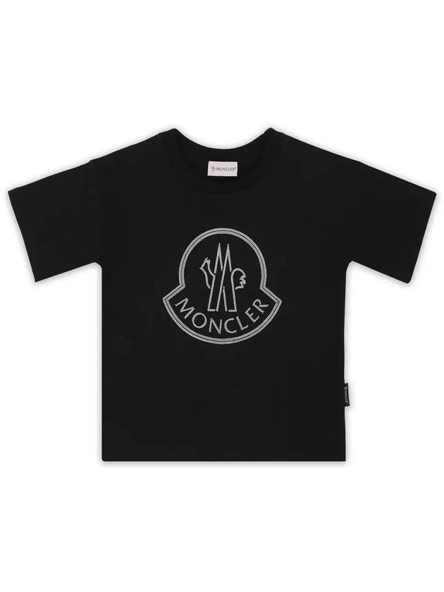 Kids Stitch Logo Short Sleeve Black 8C00014 83907 999 8 10A - MONCLER - BALAAN 3