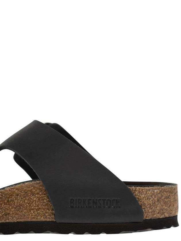 Gizeh Big Buckle Natural Leather Flip Flop Black - BIRKENSTOCK - BALAAN 8