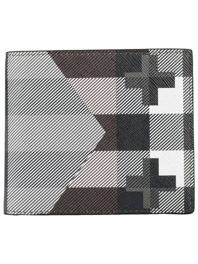 Geometric Check Half Wallet Birch Brown - BURBERRY - BALAAN 2