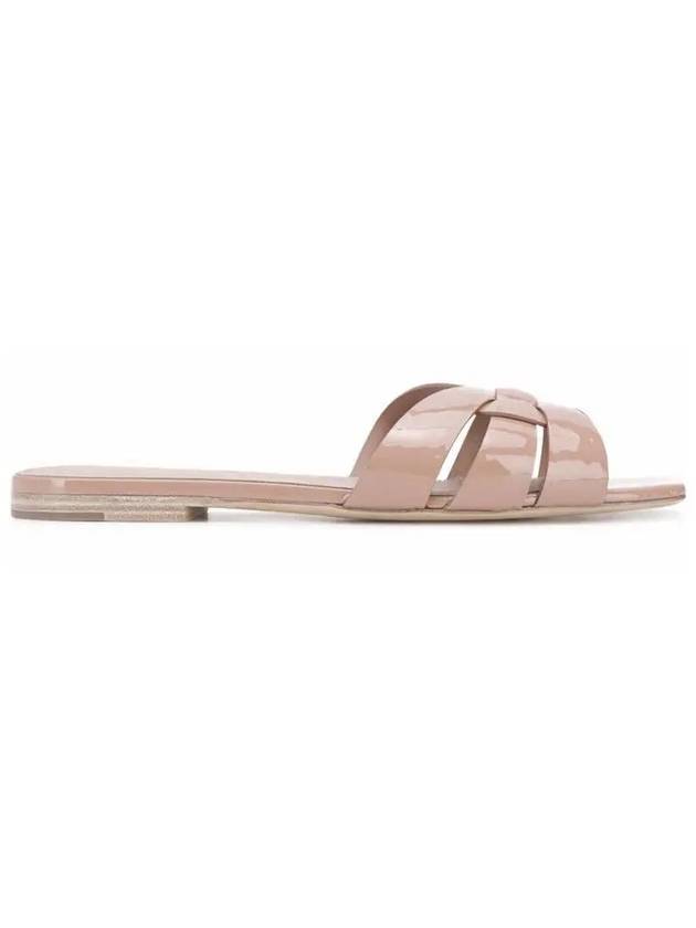 Tribute Patent Leather Mules Dark Pink - SAINT LAURENT - BALAAN 3