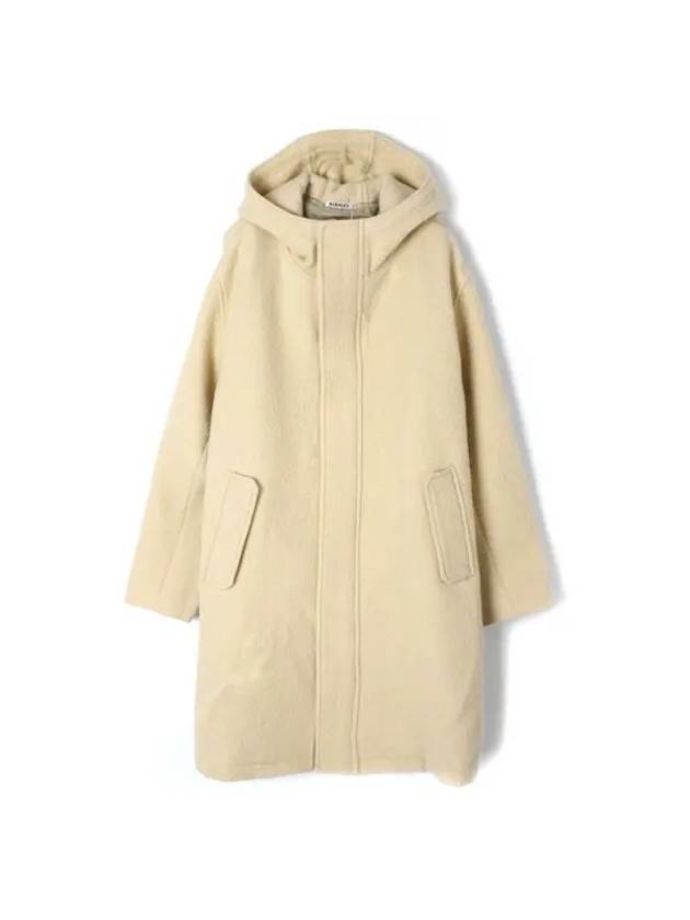 BRUSHED ALPACA WOOL MELTON Hooded COAT LIGHT Beige A23AB02AS Brushed Alpaca Wool Melton Coat - AURALEE - BALAAN 1