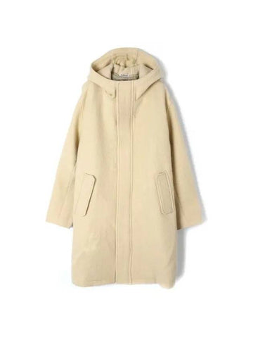 BRUSHED ALPACA WOOL MELTON Hooded COAT LIGHT Beige A23AB02AS Brushed Alpaca Wool Melton Coat - AURALEE - BALAAN 1