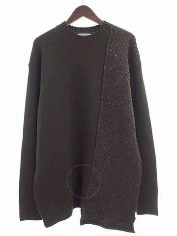 Yohji Yamamoto Men's Brown  Round Neck Knit Sweater, Brand Size 3 (Large) - YOHJI YAMAMOTO - BALAAN 1