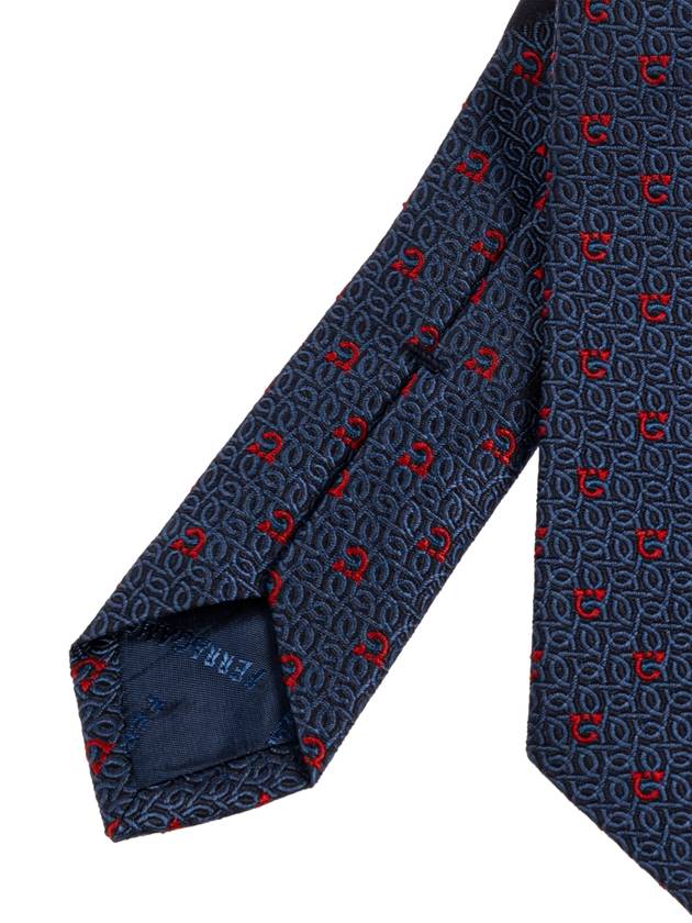 FERRAGAMO Silk Tie, Men's, Navy Blue - SALVATORE FERRAGAMO - BALAAN 4