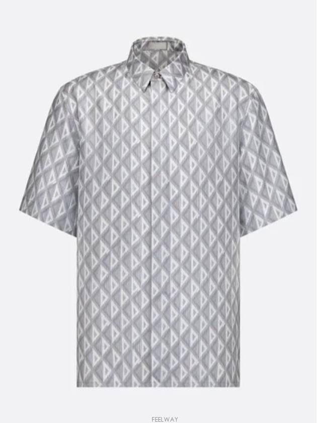 CD Diamond Silk Twill Short Sleeved Shirt Deep Grey - DIOR - BALAAN 6