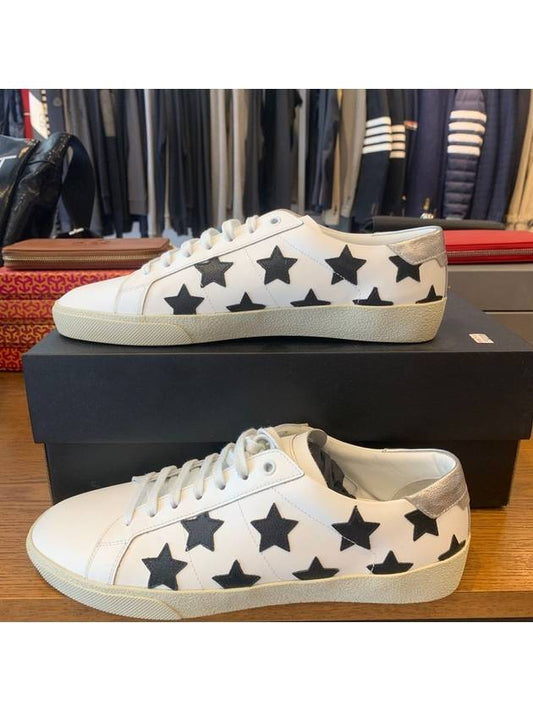 Star Patch Silver Tab Low Top Sneakers White - SAINT LAURENT - BALAAN.