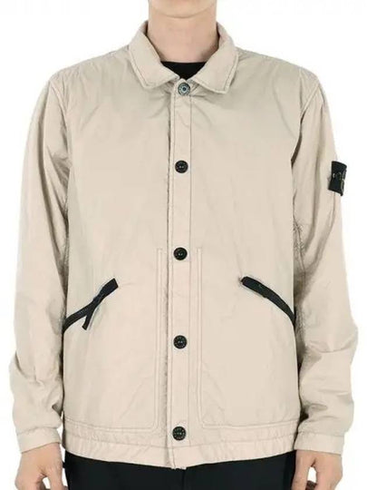 Men's Garment Dyed Crinkle Reps Nylon Shirt Jacket Dove Grey - STONE ISLAND - BALAAN 2