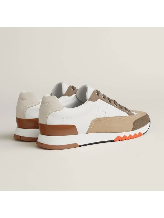 Trail Calfskin Suede Goatskin Low Top Sneakers - HERMES - BALAAN 4