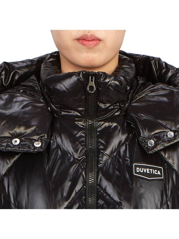 Women s Goose Down Long Padded Conza Hood Detachable Diamond Quilted Jacket VDDJ95636 BKS - DUVETICA - BALAAN 11