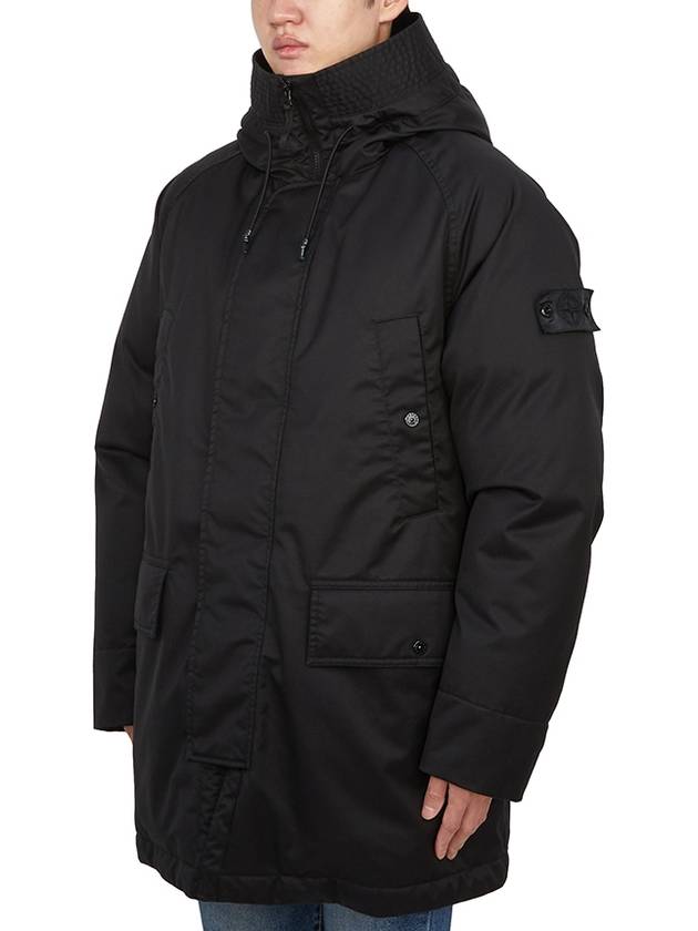 710F2 Ghost Performance Twill Wool-TC Down Parka Black - STONE ISLAND - BALAAN 5