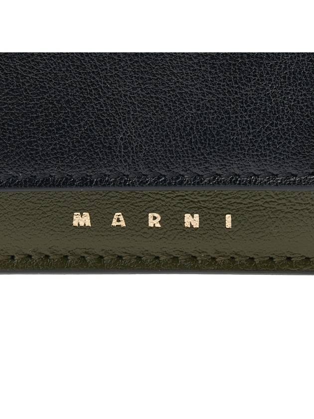 logo tri-fold wallet black green - MARNI - BALAAN.