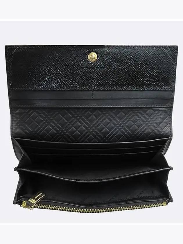 Black patent logo embellished long wallet - BURBERRY - BALAAN 3