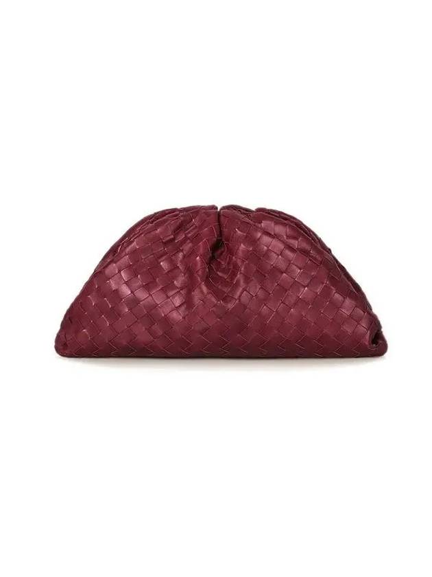 Intrecciato Nappa Leather Dumpling Clutch Bag Burgundy - BOTTEGA VENETA - BALAAN 1