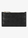 Intrecciato Slim Zipper Leather Card Wallet Black - BOTTEGA VENETA - BALAAN 2