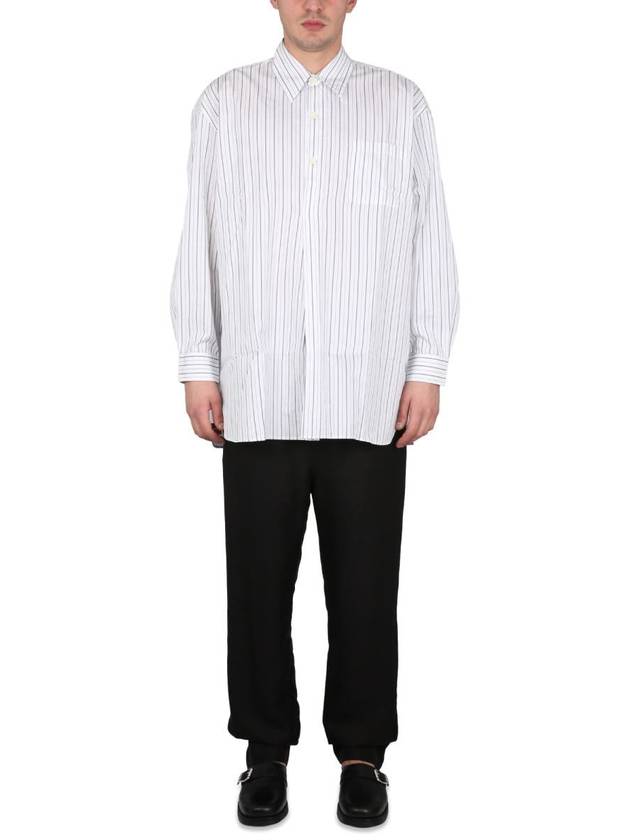 Popover Stripe Long Sleeve Shirt White - OUR LEGACY - BALAAN 3