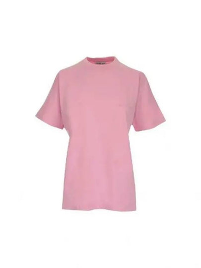 Women's Logo Cotton Short Sleeve T-Shirt Pink - BALENCIAGA - BALAAN 2