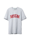 Logo Print Cotton Short Sleeve T-Shirt Light Grey - MSGM - BALAAN 1