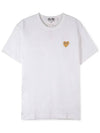 Comme des Gar ons Men s Gold Wappen White Short Sleeve T Shirt AZ T216 051 4 - COMME DES GARCONS PLAY - BALAAN 3