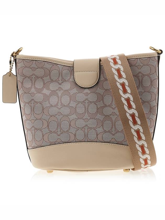 Tali bucket bag in signature jacquard CA113 STONE IVORY - COACH - BALAAN 3