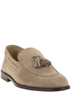 Tassel Detail Suede Loafers Beige - BRUNELLO CUCINELLI - BALAAN 3