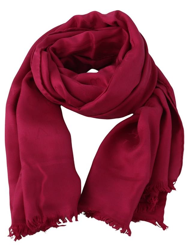 Logomania Stole Wool Silk Scarf Muffler Pink 33701Y 3 - BVLGARI - BALAAN 3