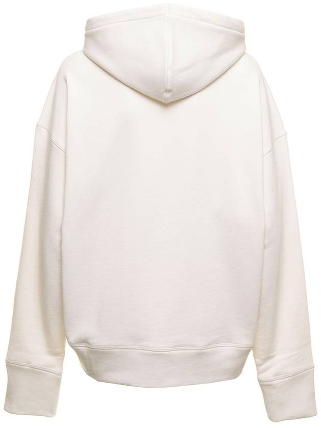 Logo Print Cotton Hoodie Cream - JIL SANDER - BALAAN 3