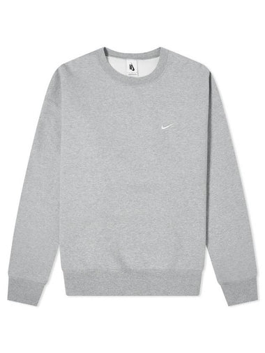 NRG Solo Swoosh Crew Neck Fleece Sweatshirt Grey - NIKE - BALAAN 1