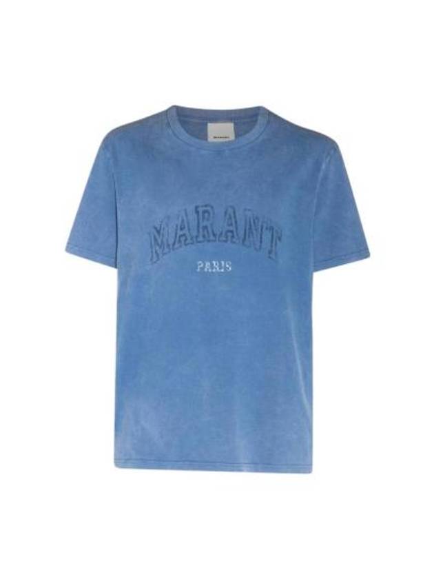 Honore Logo Cotton Short Sleeve T-Shirt Blue - ISABEL MARANT - BALAAN 2