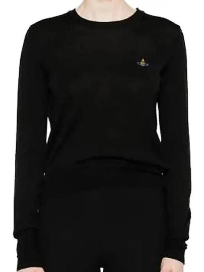 Embroidered Logo Knit Top Black - VIVIENNE WESTWOOD - BALAAN 2