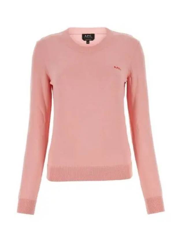 Embroidered Logo Knit Top Pink - A.P.C. - BALAAN 2