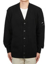 Lambswool GRS Buttoned Cardigan Black - CP COMPANY - BALAAN 2