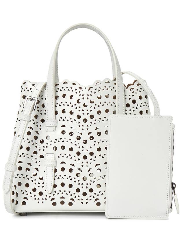 Mina 20 Vienne Wave Lux Calfskin Tote Bag White - ALAIA - BALAAN 3