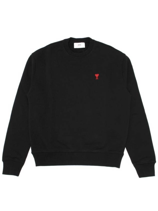 Small Heart Logo Sweatshirt Black - AMI - BALAAN 2