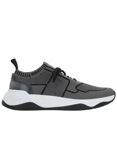 Shadow Knit Leather Low Top Sneakers Grey - BERLUTI - BALAAN 2