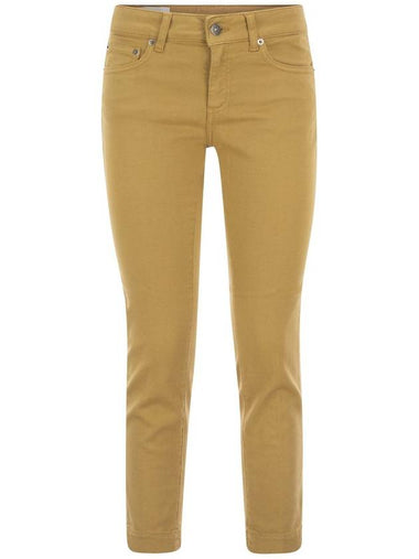 Rose cropped stretch cotton trousers - DONDUP - BALAAN 1