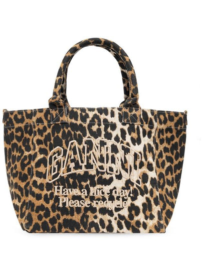 Leopard Print Small Tote Bag Brown - GANNI - BALAAN 2