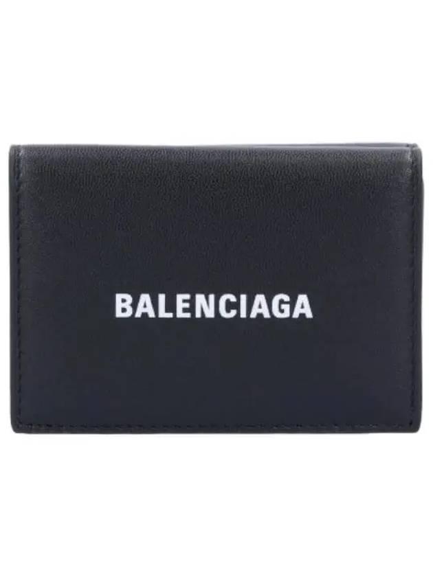 Logo Mini Card Holder Black Wallet - BALENCIAGA - BALAAN 1