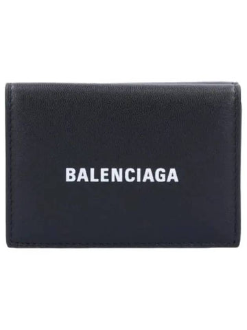 Logo Mini Card Holder Black Wallet - BALENCIAGA - BALAAN 1