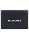 Logo Print Tri-Fold Half Wallet Black - BALENCIAGA - BALAAN 2