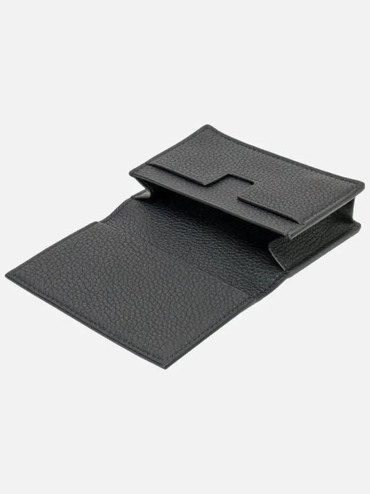 Logo Leather Card Wallet Black - TOM FORD - BALAAN 2