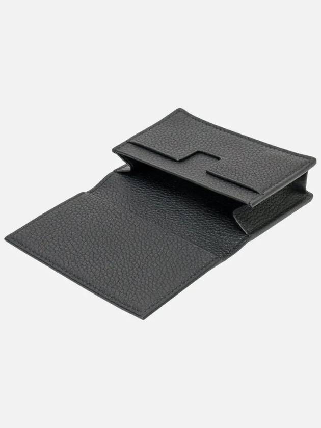 Logo Leather Card Wallet Black - TOM FORD - BALAAN 3