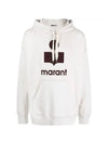 Miley Velor Logo Hoodie Ecru - ISABEL MARANT - BALAAN 1