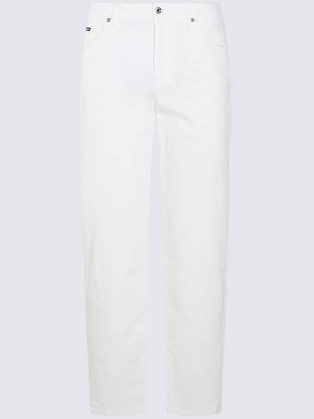 Dolce & Gabbana White Cotton Blend Jeans - DOLCE&GABBANA - BALAAN 1