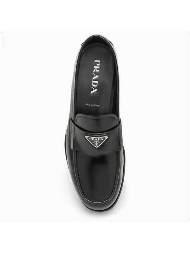 Brushed Leather Loafers Black - PRADA - BALAAN 4