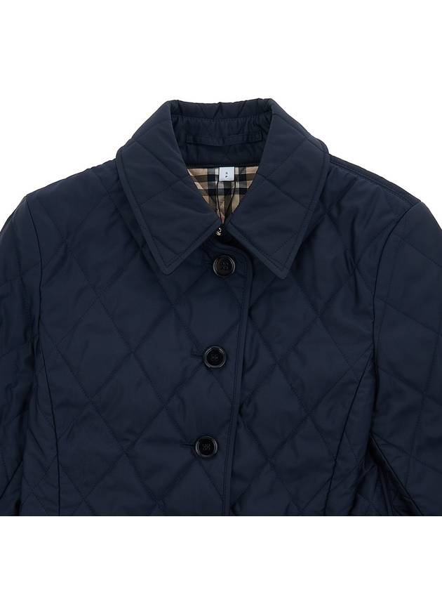 Women's Diamond Quilted Thermoregulated Check Jacket Midnight - BURBERRY - BALAAN 4