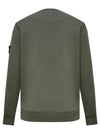 Compass Patch Cotton Sweatshirt Musk Green - STONE ISLAND - BALAAN 3