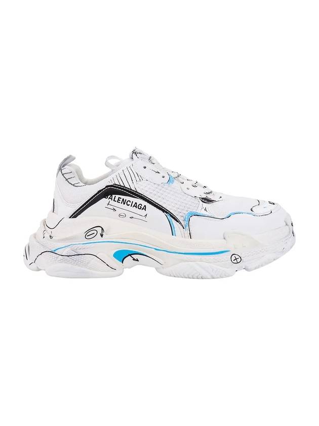 Triple S Sketch All Over Logo Low Top Sneakers White - BALENCIAGA - BALAAN 1